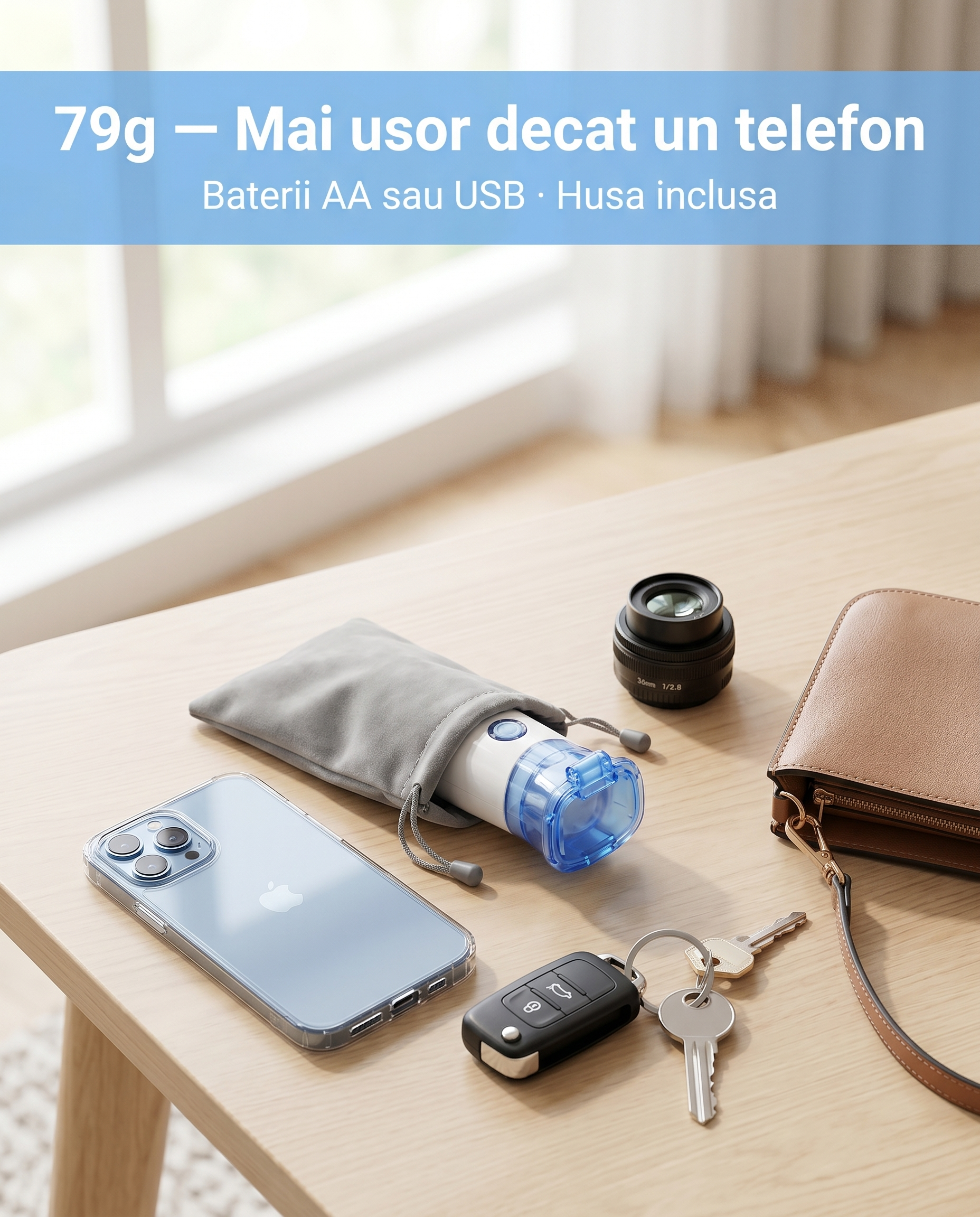 Nebulizator portabil LittleDomi LD-212 79g compact husa depozitare calatorie